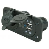 Socle 12 Volts + 2 prises USB